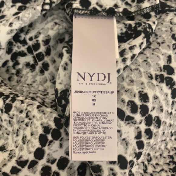 NWT NYDJ Peasant Blouse in Grey Victorian Python size 1X - Picture 11 of 12